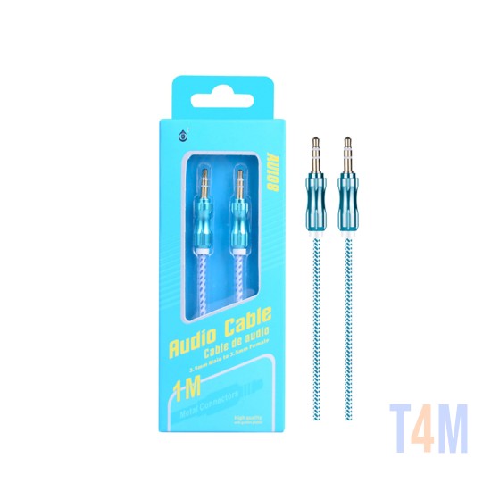 MTK NYLON AUDIO CABLE AU108 AZ PAINTED METAL CONNECTOR M/M 3.5MM BLUE